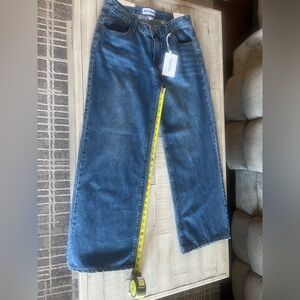Disclosure Woman's Wide legged Jeans, cheetah heart on back pickets 13/31 NWT